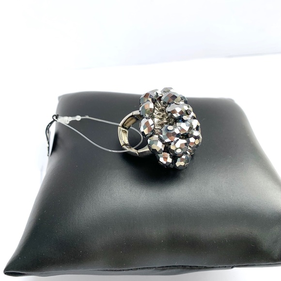 Silver Beaded Statement Ring - Picture 2 of 4